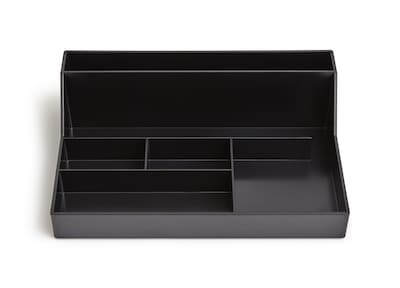 TRU RED™ 6-Compartment Plastic Desktop Organizer, Black (TR55259)