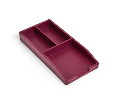 TRU RED™ 3-Compartment Stackable Plastic Desk Organizer, Purple (TR55246)