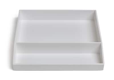 TRU RED™ Divided Stackable Plastic Tray, White (TR55249)