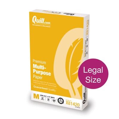 Quill Brand® Premium Multi-Purpose Paper, 8-1/2x14, Legal Size