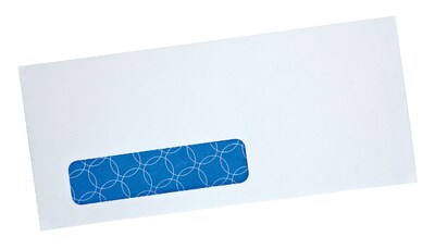 Quality Park Redi-Strip Security Tinted #10 Business Window Envelopes, 4 1/8" x 9 1/2", White Wove, 500/Box (90119)
