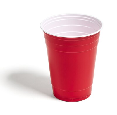 Perk™ Plastic Cold Cup, 16 Oz., Red, 50/Pack (PK54359)