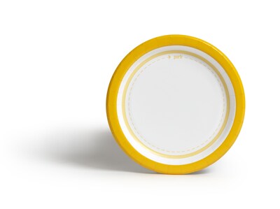 Perk™ Medium-Weight Paper Plates, 6, Yellow/White, 125/Pack (PK54328)