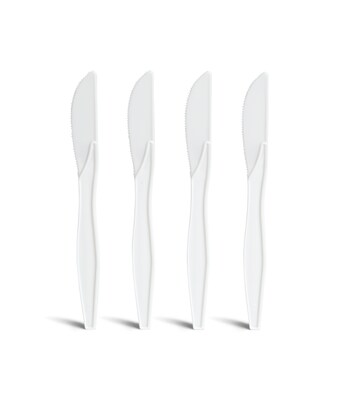 Perk™ Polystyrene Knife, Medium-Weight, White, 1000/Pack (PK56398)