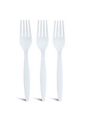 Perk™ Polystyrene Fork, Heavy-Weight, White, 1000/Carton (PK56391CT)