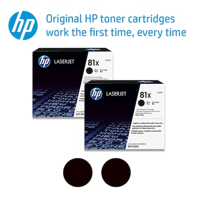 HP 81X Black Toner Cartridge, High Yield (CF281X), 2-Pack | Quill.com