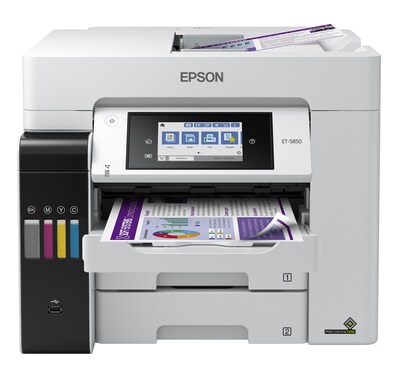 Epson EcoTank Pro ET-5850 Wireless Color Inkjet All-in-One Printer  (C11CJ29201) with 2 Year Unlimite | Quill.com