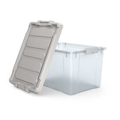 Iris 20 Qt. Latch Lid Storage Bin, Clear (270018/250296)