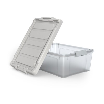 Iris Weathertight 30.6 Qt. Latch Lid Storage Bin, Clear (270016/110411)