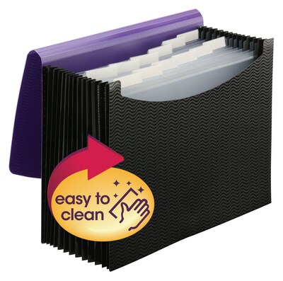 Smead Plastic Accordian File, 12 Pockets, Letter Size, Purple/Black (70862)