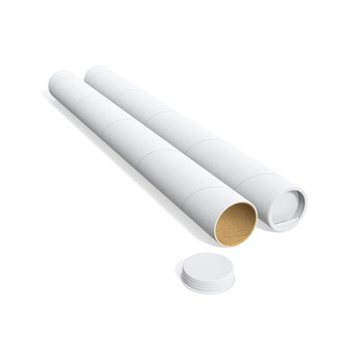Coastwide Professional™ 3 x 30 Mailing Tube with Caps, White, 12/Carton (CW55305)