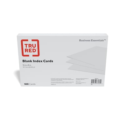 TRU RED™ Index Cards, 5 x 8, White, 100 Cards/Pack (TR51017 )