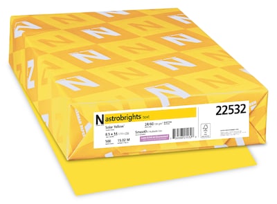 Astrobrights Colored Paper, 24 lbs., 8.5 x 14, Solar Yellow, 500 Sheets/Ream (22532)