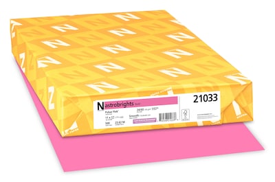 Astrobrights 11 x 17, Colored Paper, 24 lbs., Pulsar Pink, 500 Sheets/Ream (21033/22623)
