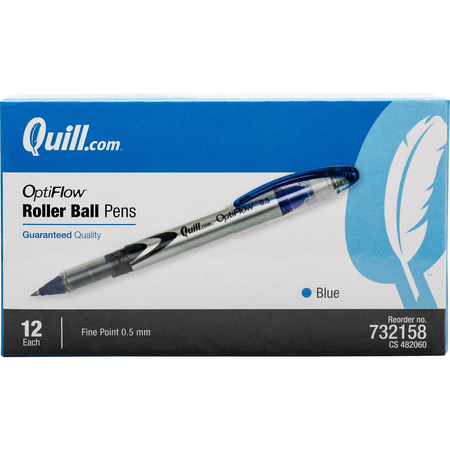 Quill Brand® Rollerball Pens, Fine Point, Blue, Dozen (32158-QL) | Quill.com