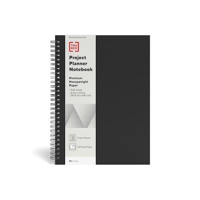 TRU RED™ Medium Soft Cover Project Planner Notebook, Black (TR54989) |  Quill.com