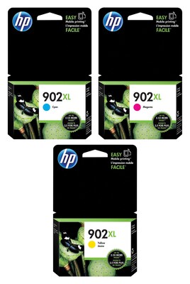 HP 902XL Cyan/Magenta/Yellow High Yield Ink Cartridge, 3/Pack