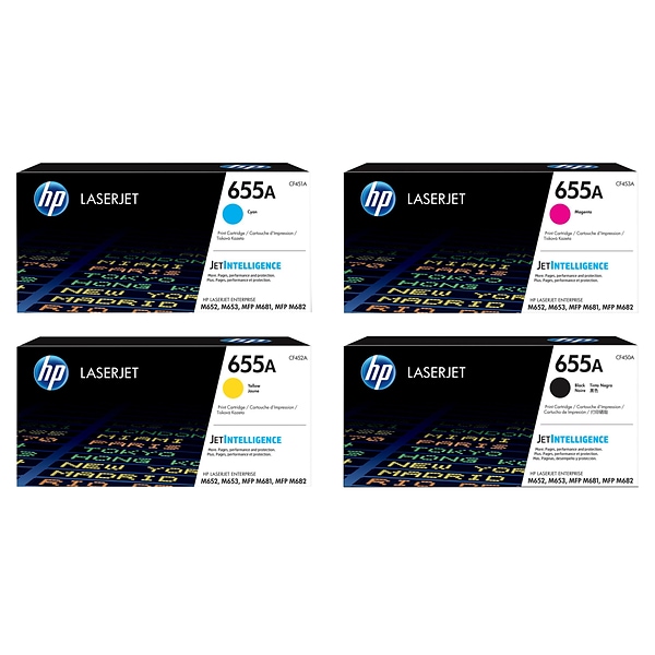 HP 655 Toner Cartridges Black/Cyan/Magenta/Yellow Standard Yield 4/Pack |  Quill.com