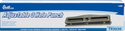 Quill Brand® 2- or 3-Hole Punch, 10 Sheet Capacity, Black (24564-QCC)