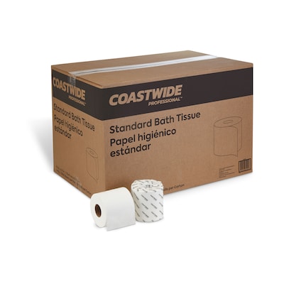 Coastwide Professional™ 1-Ply Standard Toilet Paper, White, 1000 Sheets/Roll, 96 Rolls/Carton (CW261