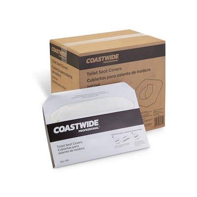 Coastwide Professional™ EcoID Toilet Seat Covers, 250 Sheets/Pack, 20 Packs/Carton (CW24779)