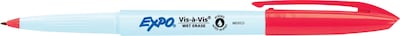 Expo Vis-A-Vis Wet Erase Markers, Fine Point, Red, 12/Pack (16002)