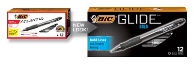 BIC Glide Bold Retractable Ballpoint Pen, Bold Point, 1.6mm, Black Ink,  Dozen (18510/VLGB11BK) | Quill.com