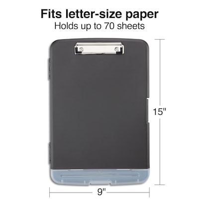 Staples Plastic Storage Clipboard, Letter Size, Black (28543)