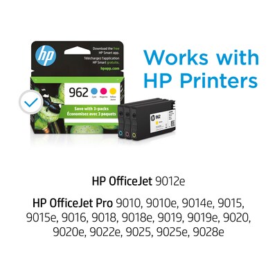 HP 962 Ink Cartridge Cyan/Magenta/Yellow Standard Yield 3/Pack  (3YP00AN#140) | Quill.com
