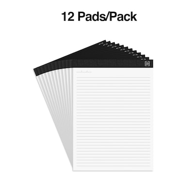 TRU RED™ Notepads, 8.5 x 11.75, Narrow Ruled, White, 50 Sheets/Pad, 12 Pads/Pack (TR57384)