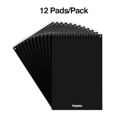 Staples Steno Pads, 6" x 9", Gregg Ruled, White, 80 Sheets/Pad, Dozen Pads/Pack (ST57354)