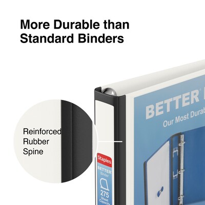Staples® Better 1" 3 Ring View Binder with D-Rings, White (24050) |  Quill.com