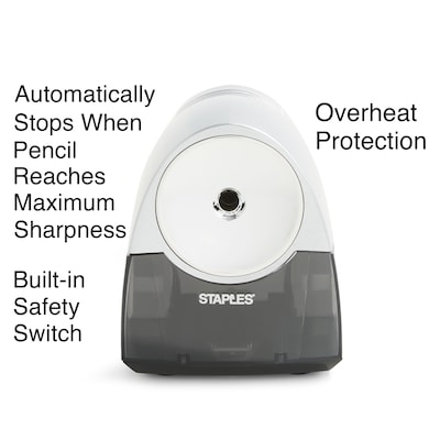 Staples® Electric Pencil Sharpener, Gray/Silver (21835)