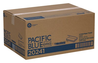 Pacific Blue Select C-Fold Paper Towels, 1-ply, 200 Sheets/Pack, 12 Packs/Carton (20241)