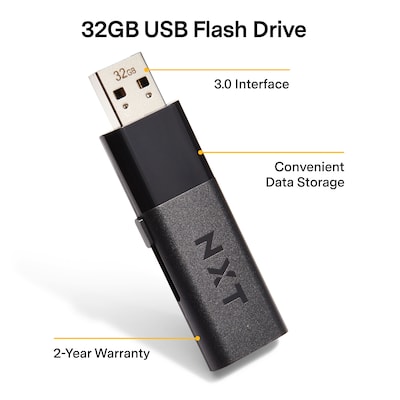 NXT Technologies™ 32GB USB 3.0 Type A Flash Drive, Black (NX27996-US/CC) |  Quill.com