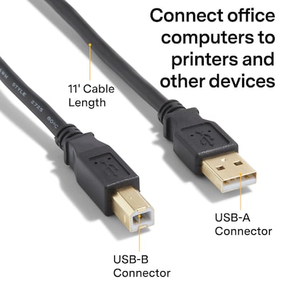 NXT Technologies™ 11 USB A Male/B Male, Black (NX29930)