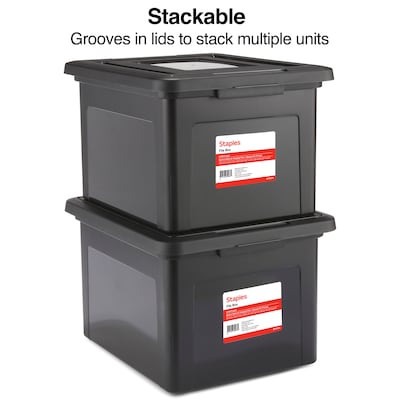 Staples Hanging File Box, Snap Lid, Letter/Legal Size, Black (TR57619) |  Quill.com