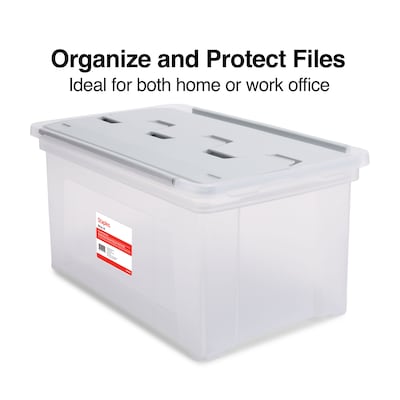 Staples Hanging File Box, Wing Lid, Letter Size, Clear (TR58300)