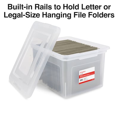 Staples Hanging File Box, Snap Lid, Letter/Legal Size, Clear (TR57620) |  Quill.com