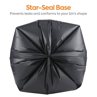 Heritage Trash Bags 60 Gallon Extra Heavy Duty Black 38 x 58 on Roll 1.8 Mil (20 Bags)
