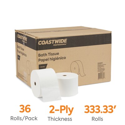 Coastwide Professional™ J-Series 2-Ply Small Core Bath Tissue, White, 1000 Sheets/Roll, 36 Rolls/Carton (CWJBT-1000)