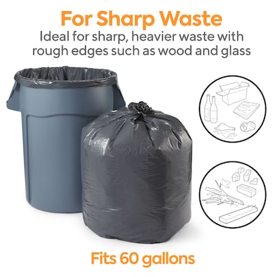 32 Bags W/Ties) - 55 Gallon Trash Bags Heavy Duty 3 Mil, Contractor Bags 3  Mil.