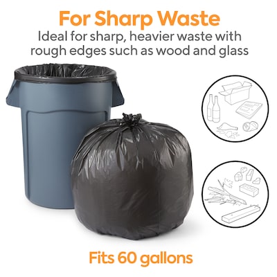 55 Gallon to 60 Gallon Black Low Density EZ Tie Closure Trash Bag  (100-Count)