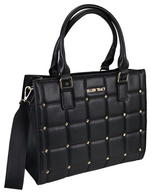 Ellen Tracy Handbag Quilted with Stud Detail