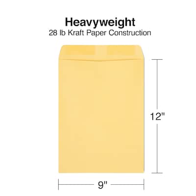 Staples® 9" x 12" Brown Kraft Catalog Envelopes; 250/Box (486940/17032)