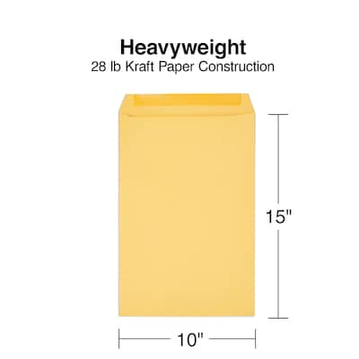 Staples Gummed Kraft Catalog Envelopes, 10"L x 15"H, Brown, 100/Box (SPL534768)