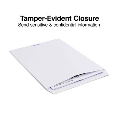 Staples® Tamper-Evident Security-Tinted QuickStrip Catalog Envelopes, 10 x 13, 100/Box (19957)