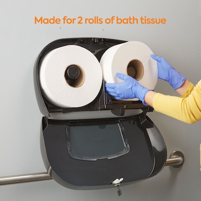 Coastwide Professional™ Twin Jumbo Roll Toilet Paper Dispenser, Black  (CW60831) | Quill.com