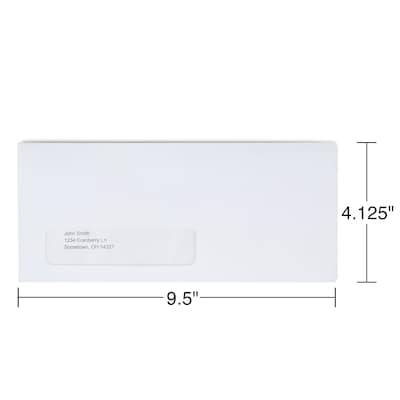 Quill Brand Easy Close Self Seal #10 Window Envelope, 4-1/8" x 9-1/2", White, 500/Box (69684 / 70697)