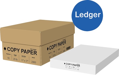 11" x 17" Copy Paper, 20 lbs, 92 Brightness, 500 Sheets/Ream, 4 Reams/Carton (4074)